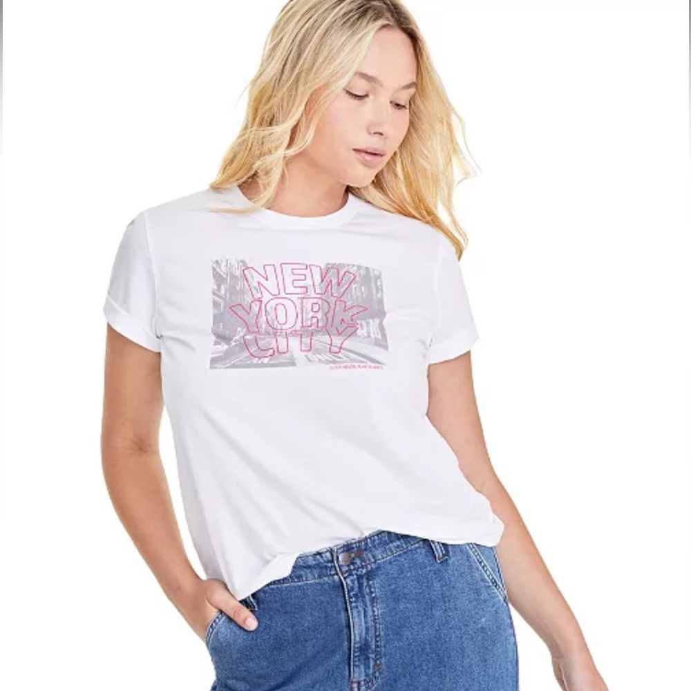 Pink and White Short Sleeve Tees